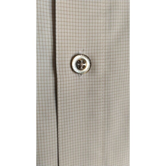 Quiksilver shirt mens XXL beige check plaid short sleeve button up - Picture 3 of 7